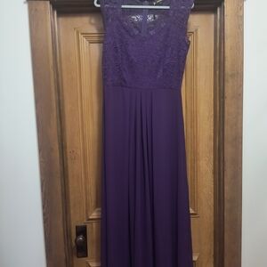 Miusol Deep Purple Lace Maxi Dress